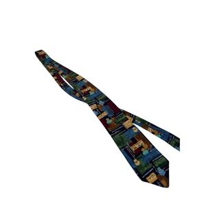 Teacher Book Lover 100% Silk Tie - Blue/Red